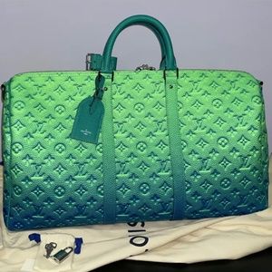 Louis Vuitton Virgil Abloh Keepall 50 Taurillon Leather Illusion Green/Blue